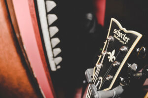 Guitar on stage for live music at Black Sheep in Wakefield Quebec